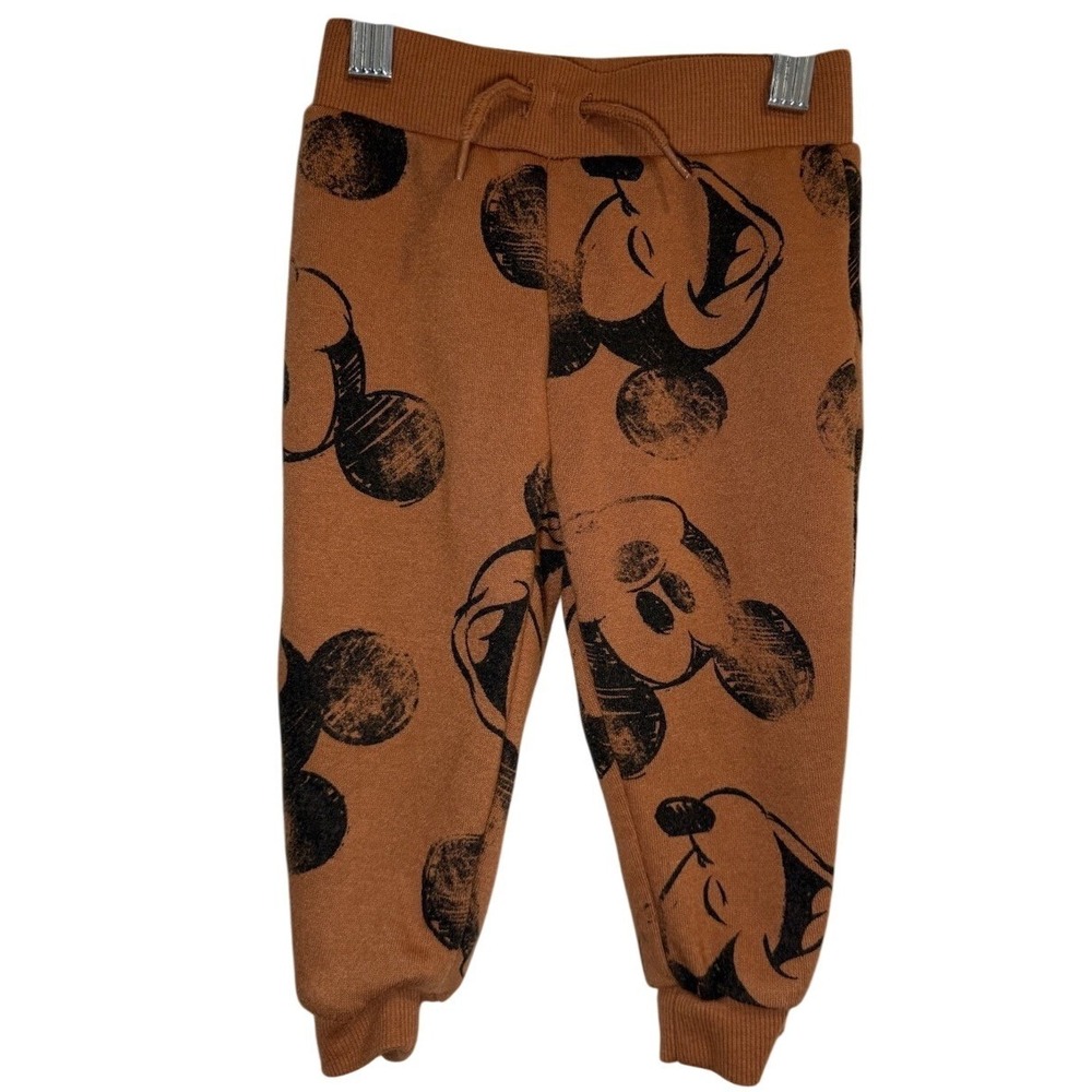Disney Junior Mickey Mouse Toddler 12M Orange All Over Print Jogger Pants Sweats